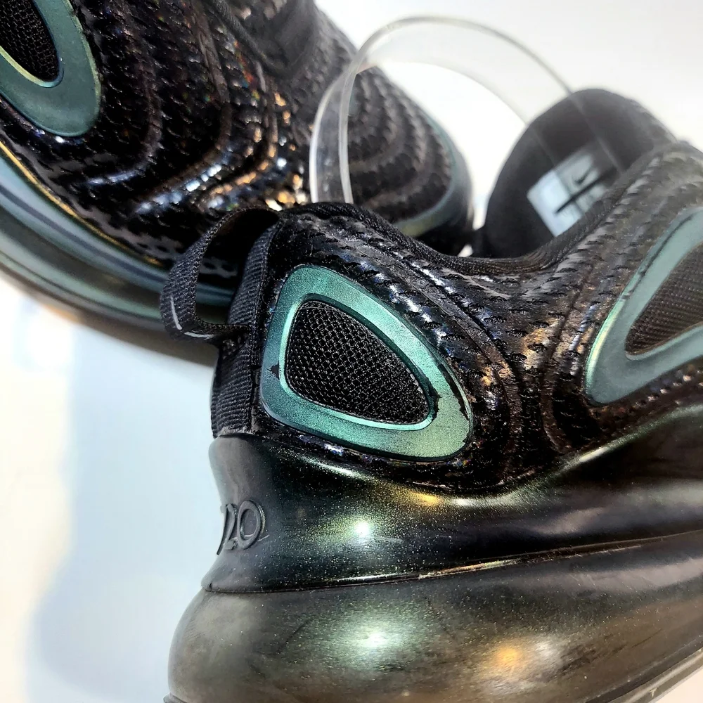 Women's Nike Air Max 720 Iridescent Black Green Sneakers